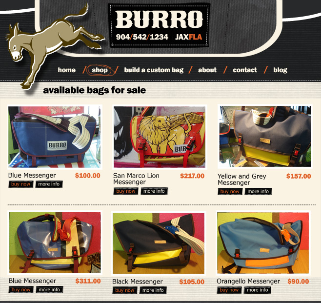 Burro Bags Website
