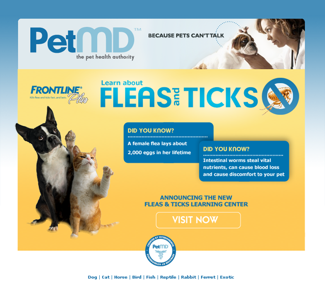 PetMD Fleas & Ticks Learning Center email